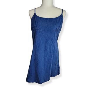Wild Fable Blue Empire waistline Linen Blend Dress XL